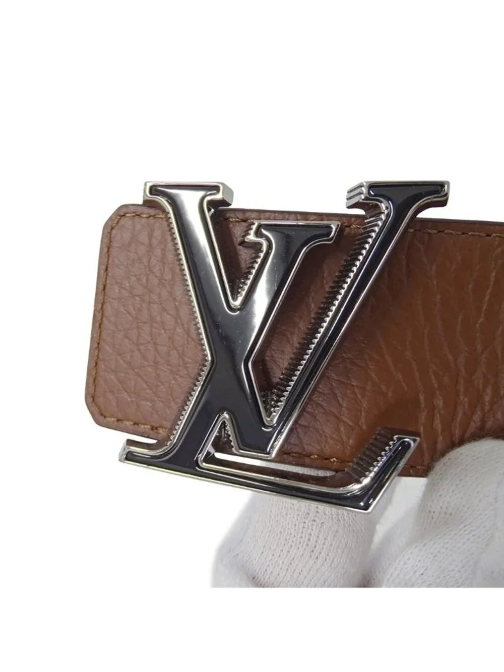 Louis Vuitton Belt LV Tilt Reverse Taurillon Navy Brown 100 40 Reversible